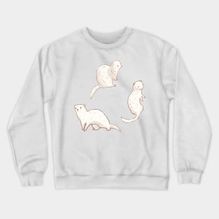 White Ferrets illustration Crewneck Sweatshirt